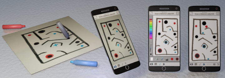 illustration of draw a balance labyrinth app